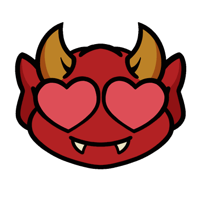 Inner Demon heart-eyes sticker placed on the message.