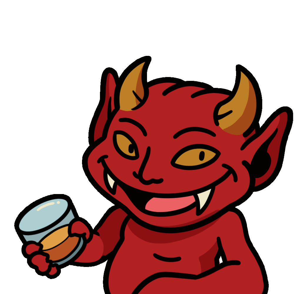 Inner Demon raising his glass for a toast.