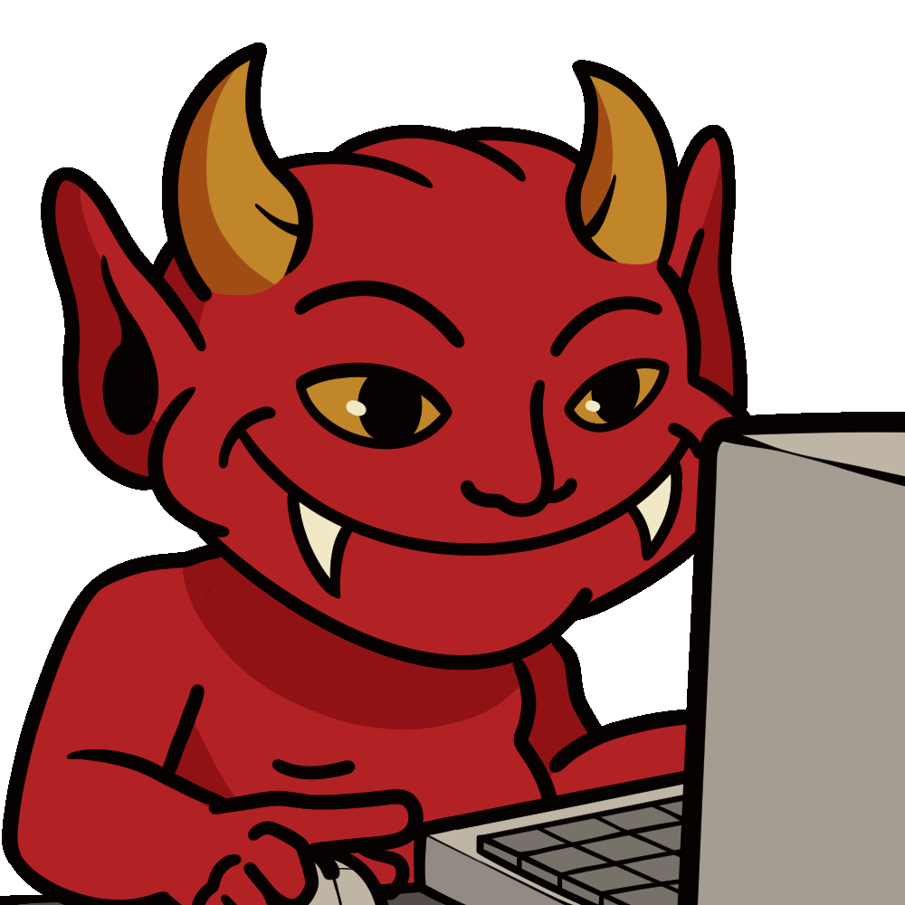 Inner Demon typing away at his laptop.