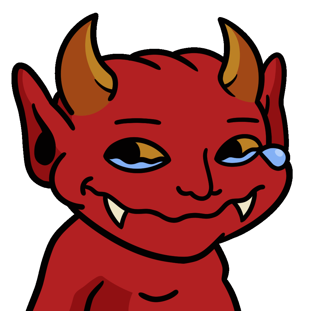 Inner Demon holding back tears as one rolls down his cheek.